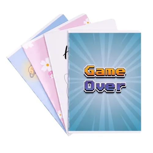 gimboo Schulheft/Format A5 16/16 Blatt Kariert/Mixed 20er Packung - 20 Stück/Packung Motive Sortiert/für Kinder zur Einschulung für Grundschüler/Ohne Rand/Weiße Karten/Blau Kariert