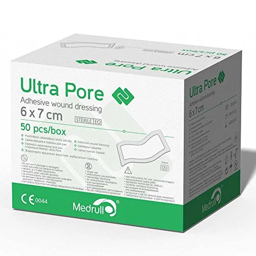 Medrull Sterile Wundverbände 6x7 cm - Hochwertige Wundpflaster mit starker Klebekraft, 50 Stück - Optimale Wundversorgung mit atmungsaktiven, saugfähigen Pflastern. Ideal für Schnitte und Schürfwunden, einzeln verpackt und hautschonend für sicheren Schutz.