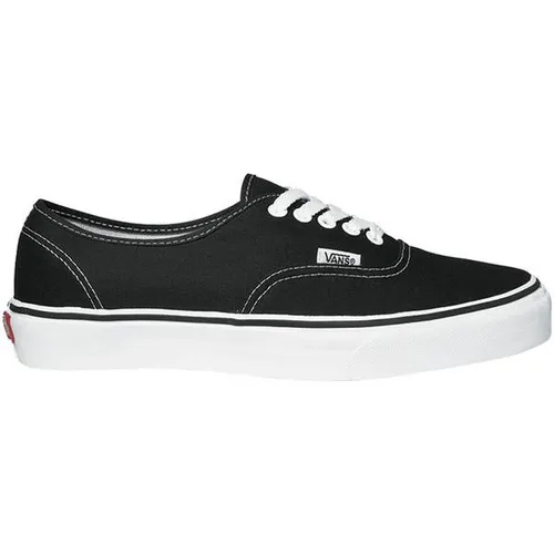 Vans Authentic Sneaker schwarz 40 EU - Sneaker aus textilem Canvas-Material, ideal für Skateboarding und sportliche Aktivitäten, mit verstellbarer Schnürung und leicht profiliertem Gummi-Laufsohlenmaterial.