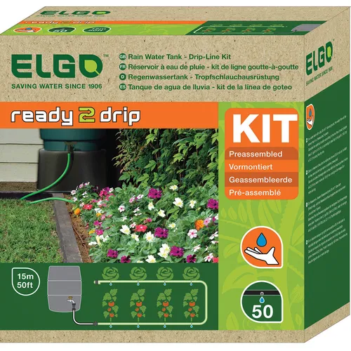 Vitavia Elgo Regentonnentropfrohr RWK50 - Tropfschlauch und Tropfrohr für effiziente Bewässerung, ideal für Gemüsebeete und nachhaltige Gartenpflege