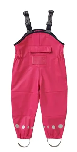 JAKO-O Matschhose Regenhose Kinder Baby Fuchsia 116/122 - Wasserdichte Matschhose aus schmutzabweisendem Material mit elastischen, verstellbaren Trägern. Ideal für unbeschwerte Abenteuer im Freien – robust und mit praktischen Details.