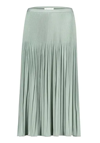 Betty & Co Damen Midirock mit Plissee 44, Lily Pad - Eleganter Midirock mit figurumspielendem Schnitt und trendigem Plissee-Design. Ideal für lässige Anlässe und vielseitig kombinierbar.