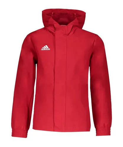 adidas Unisex Kinder Entrada 22 All-Weather Jacket, Team Power Red 15-16 Years - Regenjacke aus 100% recyceltem Polyester, ideal für jedes Wetter, mit durchgehendem Reißverschluss und praktischen Reißverschlusstaschen.