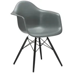 Vitra Stuhl Eames Plastic Armchair RE 63x83x59 cm granitgrau, Gestell: Ahorn schwarz, Designer Charles & Ray Eames