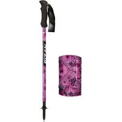 FIZAN Trekkingstöcke Compact MS – Ausziehbar von 59cm bis 132cm - Leichte FIZAN Trekkingstöcke für Damen, ideal für Wanderungen. Inklusive lila Bandana, kompakt und einfach verstellbar für optimalen Komfort.