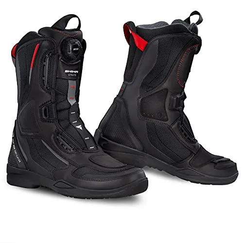 SHIMA Strato Damen Motorrad Stiefel, schwarz, Größe 37 - Motorradstiefel mit H3 Heat Free System und ATOP Seilverschlusssystem für optimalen Komfort und Sicherheit beim Fahren.