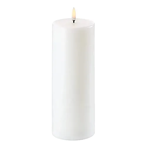 Uyuni LED Stumpenkerze 7,8x20cm nordic white - Kerzen - Echte Wachsoberfläche und 3D-Flamme für ein authentisches Flackern, rauch- und rußfrei, ideal für stimmungsvolle Atmosphäre.