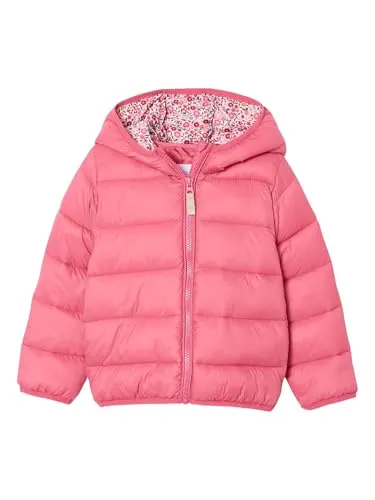Vertbaudet Mädchen Light-Steppjacke mit Kapuze aus Recycling-Polyester, rosa 122 - Wasserabweisende Steppjacke mit Kapuze, ideal für kühle Tage. Praktischer Reißverschluss und zwei Taschen bieten zusätzlichen Komfort.
