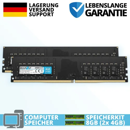 8GB (2x 4GB) DDR4 RAM PC4-2133P-UB0-11 2133 MHz DIMM 1Rx8 1.2V CL15 Unbuffered