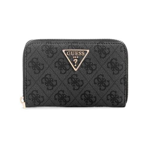GUESS Damen Geldbörse Laurel - Grau, handliches Format - Damen-Geldbörse mit übersichtlichem Innenleben, ideal für schnellen Zugriff an der Kasse. Maße: 14,5 x 9,5 x 2,5 cm, perfekt für unterwegs.