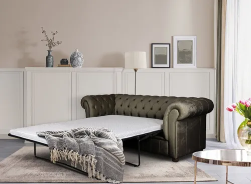 Home affaire 3-Sitzer CHARENTE, optionale Schlafsofa, Chesterfield-Sofa, Bettfunktion, mit edler Knopfheftung und typischen Armlehnen, B/T/H 198/89/74 cm