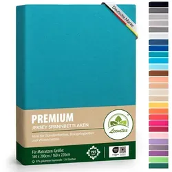 leevitex® Premium Spannbettlaken mit Gummizug, Petrolblau - Hochwertiges Spannbettlaken aus 97% Baumwolle, ideal für Boxspringbetten. Blickdicht, pflegeleicht und mit Anti-Pilling ausgestattet – für ein angenehmes Schlafgefühl.