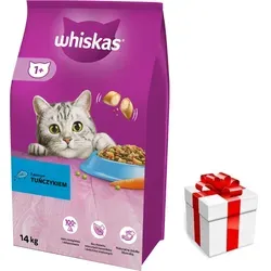 WHISKAS Adult 14 kg - Trockenfutter für Katzen mit köstlichem Thunfisch - Katzenfutter für ausgewachsene Katzen, unterstützt die Zahngesundheit und Harnwege, ideal für Katzen ab 12 Monaten.