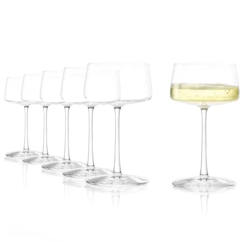 Stölzle Lausitz Champagnerschalen Power 6er-Set – Elegante Kristallgläser für Champagner, Sekt & Prosecco - Sektkelche aus hochwertigem Kristallglas, spülmaschinen- und stoßfest, ideal für perfekte Aromenentfaltung bei festlichen Anlässen.