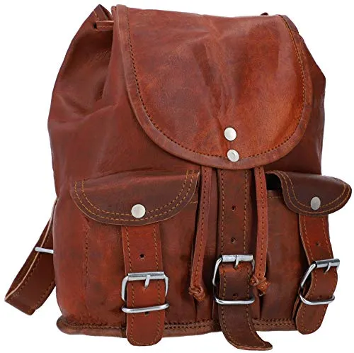 Gusti Leder Rucksack Lena - Vintage Cityrucksack - Rucksäcke im angesagten Vintage-Stil, kompakt und ideal für Shoppingtouren oder Städtetrips mit Platz für Smartphone, Portemonnaie und mehr.