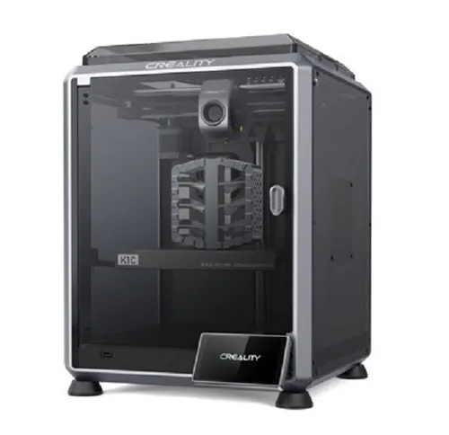 Creality K1C 3D-Drucker - Geschlossener Core XY FDM-Drucker mit Geschwindigkeiten bis zu 600 mm/s, optimiert für Kohlefaserfilamente und ausgestattet mit AI-Überwachung und Aktivkohlefilter für saubere Luft.