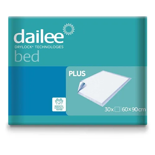 Dailee Bed Plus 60 x 90 cm - Saugstarke Bettschutzunterlagen - Betteinlagen & Krankenunterlagen mit erhöhter Saugkraft für mittlere bis schwere Inkontinenz. Ideal für Pflegebedürftige, sorgt für Hygiene und Sicherheit im Alltag.