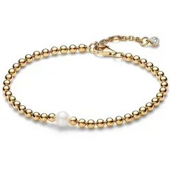 Pandora Armband PANDORA Timeless Kugelarmband für Damen mit Perle, IP Gold goldfarben 20 cm