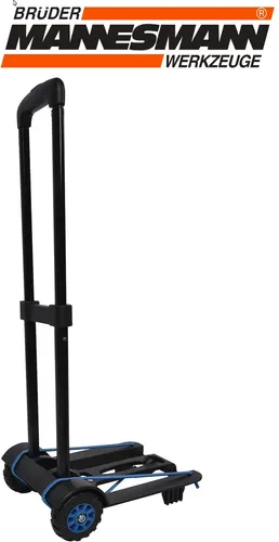 BrüderMannesmann Sackkarre Mini M00925 - Klappbar & Pannensicher - Sackkarre für bis zu 50 kg Tragkraft, klappbar für optimale Lagerung und mit pannensicheren Vollgummireifen für sorgenfreies Transportieren.