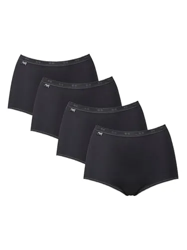 Sloggi Basic+ Maxi 4P Briefs, Women's - Funktionsunterwäsche mit 4 langlebigen Maxi Slips aus weicher Baumwolle und hochwertigem LYCRA für optimale Bewegungsfreiheit und Tragekomfort.