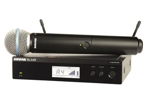Shure BLX24R/Beta58 S8 Vocal Rack Funksystem - Drahtlos Komplett-Set mit Beta 58 Mikrofonkapsel, Supernieren-Charakteristik und bis zu 100m Reichweite für professionelle Gesangsperformances.