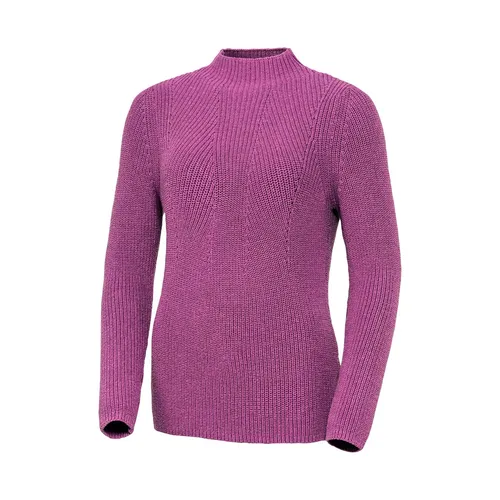 Emilia Parker Stehkragenpullover mit Patentstrick - Eleganter Stehkragenpullover für Damen, gefertigt aus hochwertiger Baumwolle. Der hüftlange Schnitt und das stilvolle Patentmuster machen ihn zum idealen Begleiter für jeden Anlass.