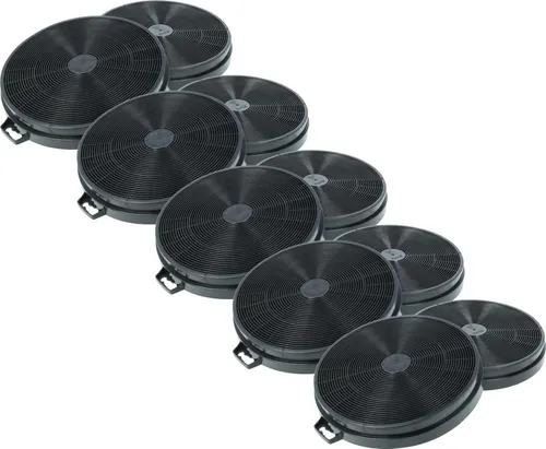 vhbw 10x Aktivkohlefilter kompatibel mit Constructa CD 66151, CD 66190, CD 66191, CD66190, CD66191, CD 66150, CD66151 Dunstabzugshaube - 20,2 cm