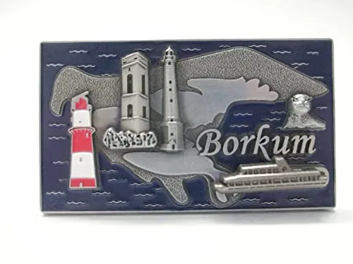 Borkum Magnet Metall Souvenir Germany Ostfriesland 7,5 cm