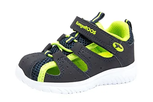 KangaROOS Unisex Kinder Ki-rock Lite Ev Sneaker, Grün Blau, 24 EU - Sneaker für Kinder, ideal als leichte Sommerschuhe mit praktischem Klettverschluss für einfaches An- und Ausziehen, perfekt für Kindergarten und Strandurlaub.