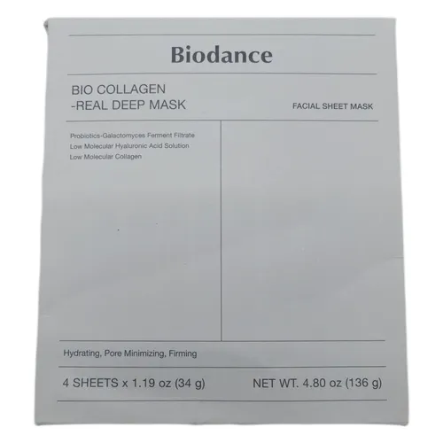 BIODANCE Bio-Collagen Real Deep Mask, Hydrogel-Maske, Porenminimierung, Elastizi