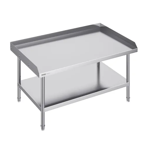 VEVOR Arbeitstisch Küchentisch 762x1219mm - Kommerzieller Edelstahl-Zubereitungstisch, robust und ideal für Gastronomie mit einer Tragfähigkeit von 689 kg.