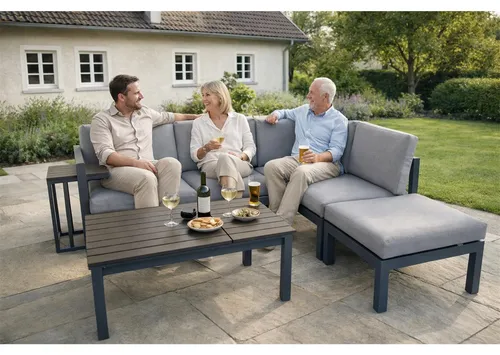 Green Spirit Porto Garten Lounge Set - Alu Möbel Garnitur - Loungemöbel & Sitzgruppen für bis zu 6 Personen, wetterfestes Aluminium, ideal für entspannte Stunden im Garten oder auf der Terrasse.