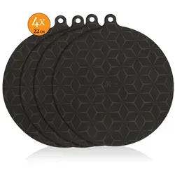 Meisterhome® Induktionsschutzmatte – Hitzeschutz für Kochfelder in Schwarz - Praktisches Set mit 5 rutschfesten Silikonuntersetzern. Hitzebeständig bis 260°C, ideal für Töpfe und Pfannen. Perfekt für jede Küchenoberfläche – funktional und stilvoll!