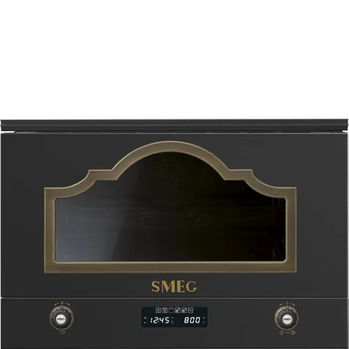 Smeg MP722AO Kompakt-Mikrowelle Cortina Anthrazit - Mikrowelle mit elegantem Design und 700 W Leistung, perfekt für kleine Küchen und schnelle Mahlzeiten.