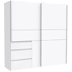 FORTE WINN 2 Schrank - Hochwertiger Schwebetürenschrank in Weiß, 200 cm breit, mit stabiler Kleiderstange und belastbarem Fachboden – ideal für stilvolle Schlafzimmer.