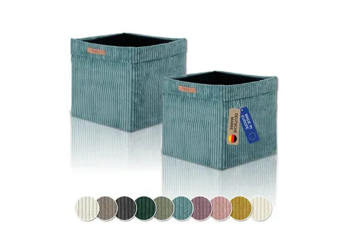 Lycce Kallax Boxen Cord 2er Set - Trendige Aufbewahrungslösung - Aufbewahrungsbehälter ohne Deckel: Kallax-kompatible Boxen aus waschbarem Cordstoff für stilvolle Ordnung in jedem Raum.