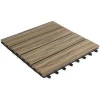 Klickfliesen für Terrasse und Balkon - Teak Mix 30x30 cm - Einfache Montage dank Klicksystem! Gestalten Sie Ihren Garten oder Balkon stilvoll und individuell mit witterungsbeständigen Fliesen in Holzoptik. Pflegeleicht und robust für langanhaltende Freude im Freien.
