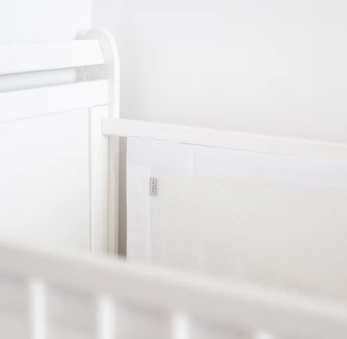 Loolay Babybett Atmungsaktiv 2 TLG. Netzstoff BETTUMRANDUNG für 140x70 o.120x60cm Bett, 120 x 30 o. 110 x 30 cm Umrandung für Babybett Sprossen Bett Schutz