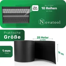 Novatool PREMIUM PP Sichtschutzstreifen 125m - Anthrazit Grau für Doppelstabmattenzaun - Gartenzäune: Hochwertige, langlebige Sichtschutzstreifen aus PREMIUM PP, UV-beständig und 100% recyclingfähig - ideal für bis zu 10 Reihen Stabmattenzaun.