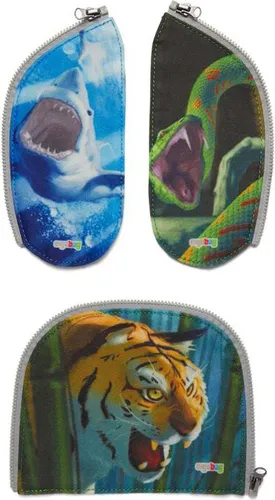 ergobag Zip-Tasche Schulranzen-Zubehör Zippies Set 3-teilig Gefährliche Tiere mehrfarbig