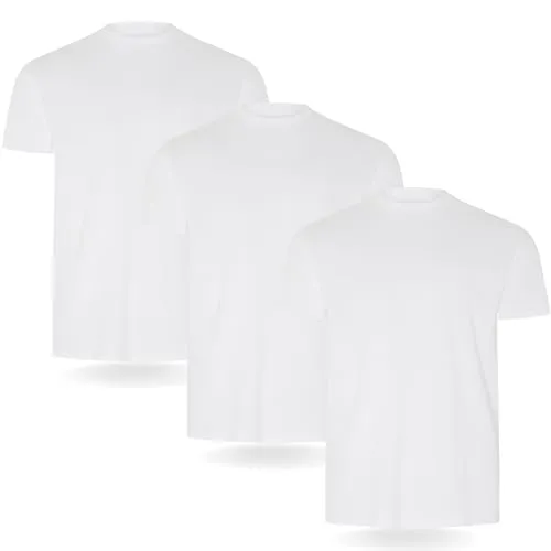 FM London Herren-t-Shirt (3/5er-pack) Herren T-Shirt, Weiß (3er-Pack), XL