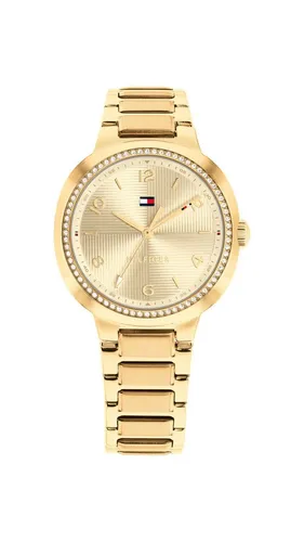 Tommy Hilfiger Quarzuhr SAVANNAH 1782900 - Elegante Damenuhr mit Edelstahlarmband und Glassteinen. Diese Armbanduhr kombiniert amerikanischen Lifestyle mit zeitlosem Design und eignet sich ideal für jeden Anlass.