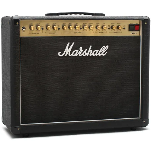 Marshall DSL40CR Vollröhren Combo - Verstärker mit 40 Watt Leistung, 12" Celestion Lautsprecher und vielseitigen Klangmodi für kreativen Sound. Ideal für Studio und Bühne.