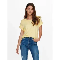 ONLY T-Shirt ONLMOSTER – Kurzarmshirt mit Aufschlag und klassischem Look Viskosemischung, regular fit gelb M (38)