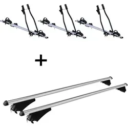 3x Fahrradträger SAGITTAR + Relingträger Tiger XL kompatibel mit für Mitsubishi Outlander PHEV ab 14