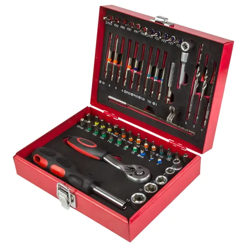 Ratschen/Bit Set 60 tlg. - Vielseitiges Werkzeugset - Schraubendreher Set mit 60 Teilen, ideal für vielseitige Anwendungen und Reparaturen. Kompakt und praktisch für jeden Handwerker.