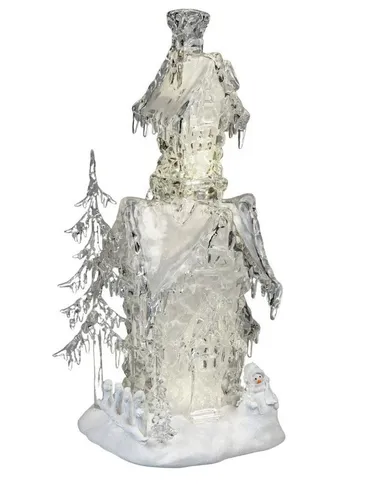 formano Skulptur Acryl Weihnachten mit Stecker - Skulptur aus transparentem Acryl mit warm-weißem LED-Licht, perfekt für festliche Dekoration. Höhe 45cm, ideal für weihnachtliche Stimmung.