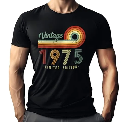 Herren T-Shirt als Geschenk für Männer zum 50. Geburtstag: Vintage 1975 Limited Edition