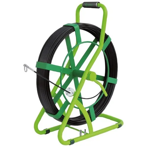 Klauke Kabeleinzug-Glasfaser 52055328 - Effizientes Kabeleinziehsystem - Robustes Kabeleinziehsystem mit Stahlhaspel, ideal für Installationsrohre. 100 m Länge, hohe Bruchlast von 1400 kg, für eine zuverlässige Kabelverlegung.