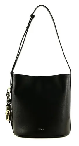 Furla Roxie Damenhandtasche Schwarz mit abnehmbarem Schlüsselanhänger - Elegante Damenhandtasche in Schwarz aus 100 % Leder. Mit verstellbarem Schultergurt und praktischer Innentasche für optimalen Stauraum. Perfekt für stilbewusste Frauen!